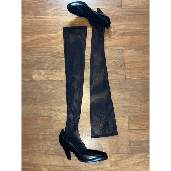 The Row Sock Pumps in Black Leather Mesh 39 9 With Box New Womens Boots - Picture 11 of 17